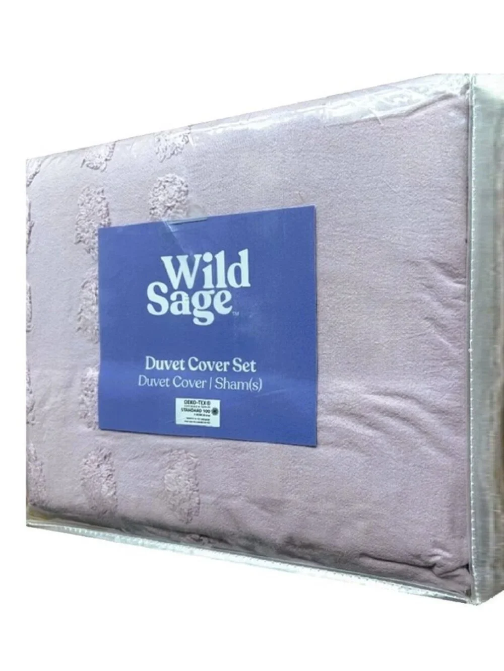 new 3-pc QUEEN Wild Sage Michaela Tufted Triangles Duvet Cover Set IRIS LAVENDER